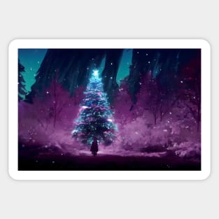 Winter Holiday Chrismas tree Landscap gift designs Series 08 Sticker